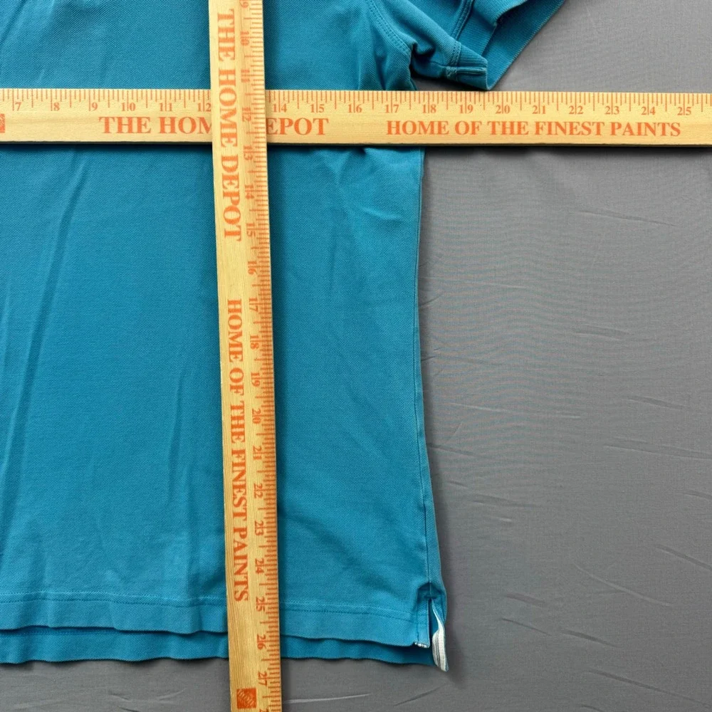 Banana Republic‎ Mens Elephant Logo Pique Polo Shirt Turquoise Blue Small S